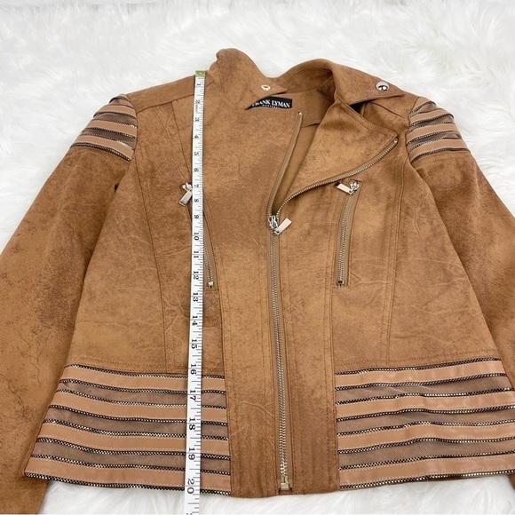 FRANK Lyman Faux Leather Moto Jacket Size Small - Picture 3 of 10